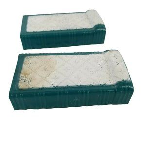 Vintage Plasco Miniature Dollhouse Furniture Bed Set 2 Pcs 1:16 Blue Doll House